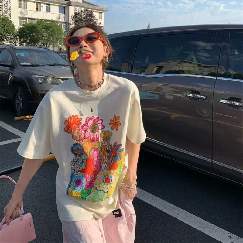 Oversized Graphic T-shirt for Women - Summer 2024 Design