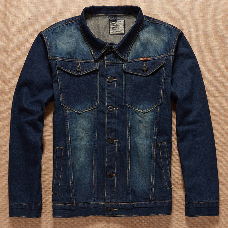 Men's Plus Size Slim Fit Denim Jacket for Fall/Winter