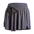 2 in 1 Flowy Athletic Clothes for Women Skirt Shorts Gym Yoga Workout Running Spandex Cute Comfy Lounge Sweat Teen Girls Cheer Skort Summer (XL Grey)