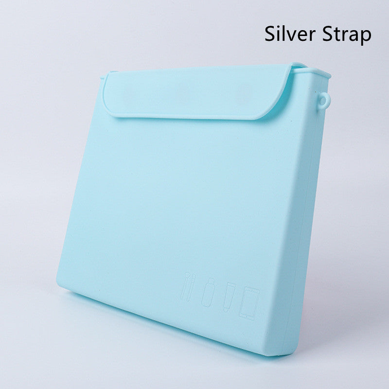 Organisateur de maquillage décontracté en silicone grande capacité pour femme