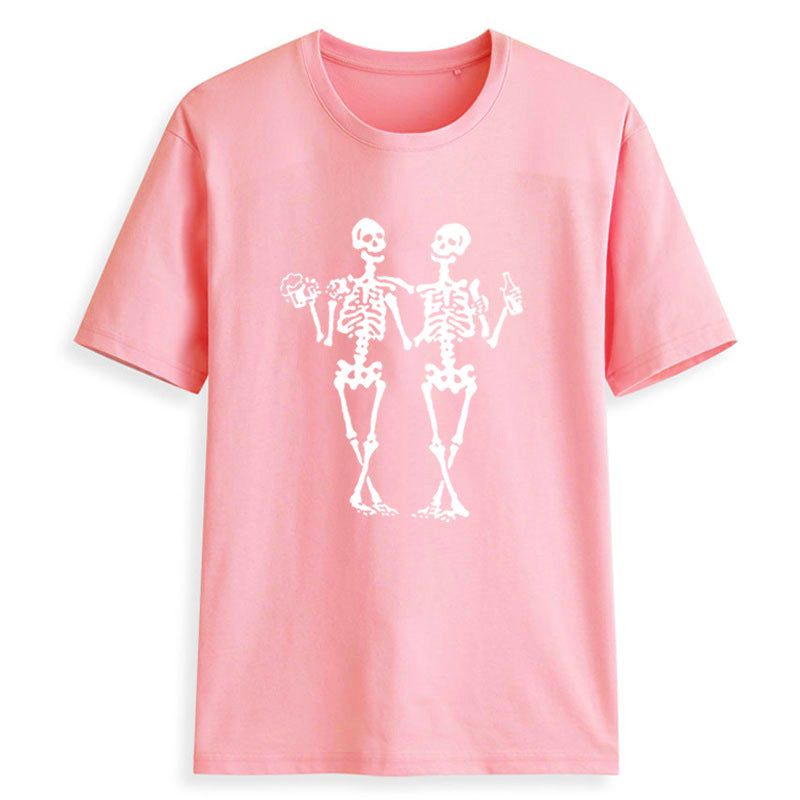 Dancing Skull Beer Graphic T-Shirt for Women