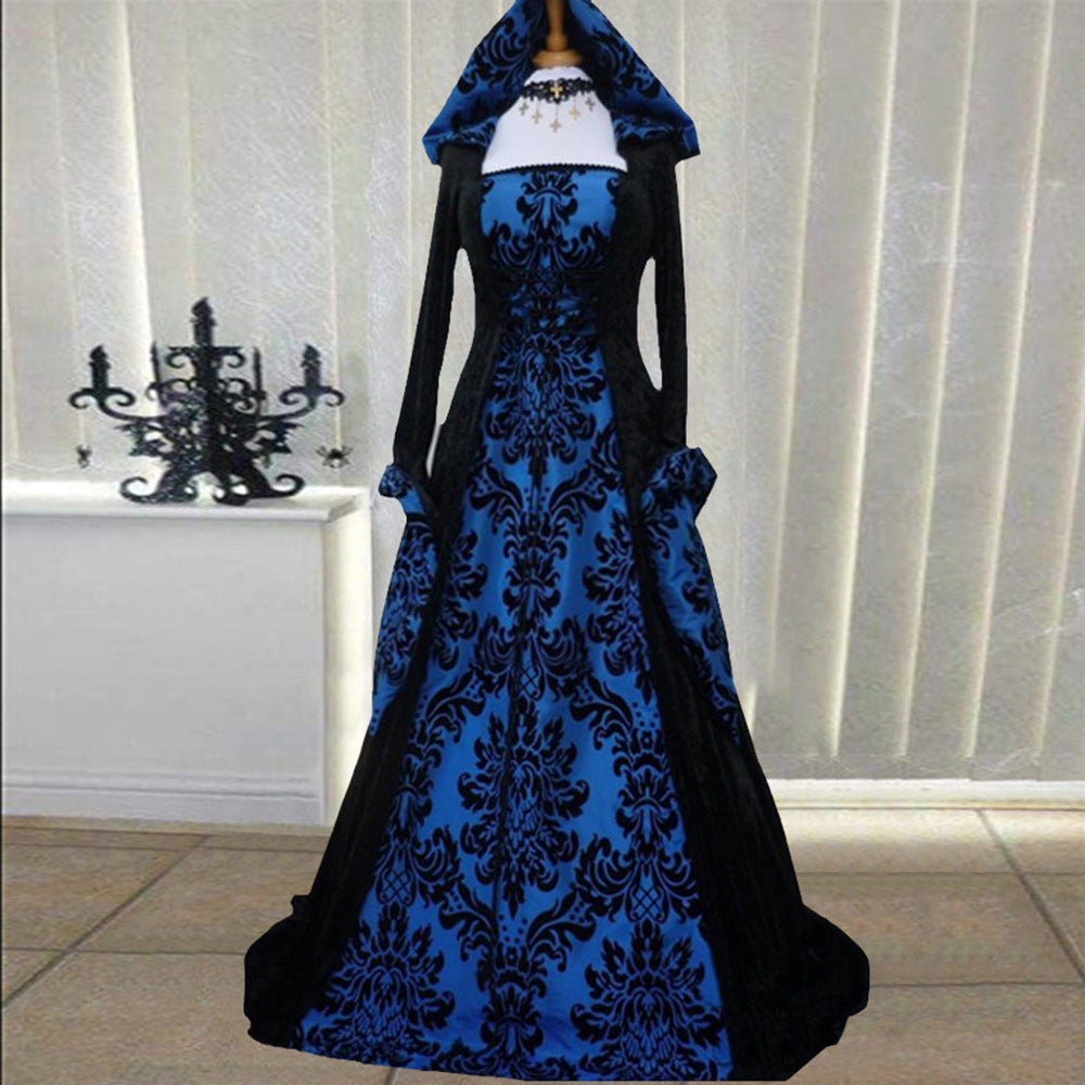 2019 Vintage Style Long Sleeve Hooded Dress