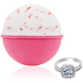 Bath Bomb with Surprise Size Ring Inside - Pink Himalayan Sea Salt Extra Large 10 oz. Bath Bombs with Jewelry - Hand Made in USA - Perfect for Spa & Bubble Bath. Great Gift for Birthday Mothers Day