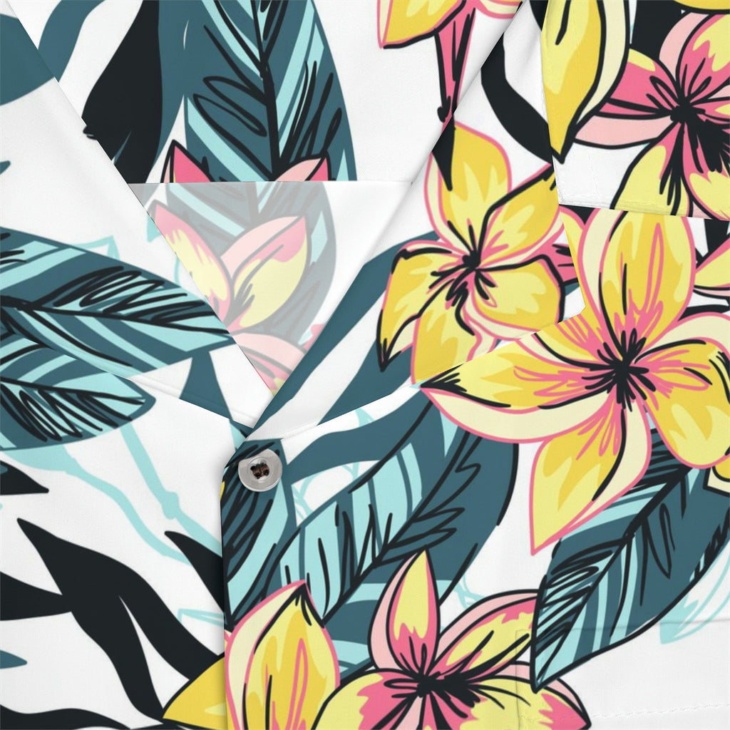 Men's Tropical Floral Print Hawaiian Shirt