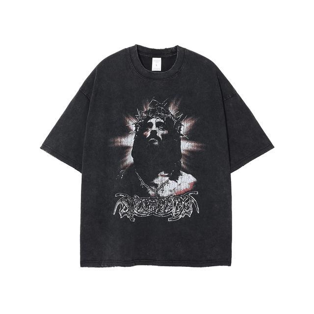 Retro Skull Graphic Cotton T-Shirt for Men