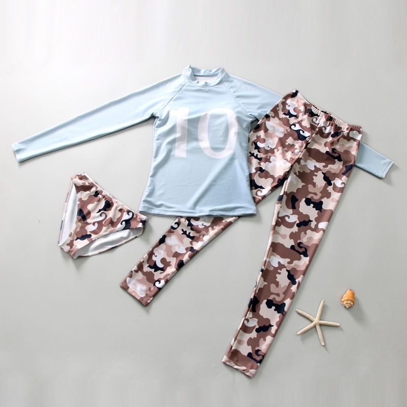 Women's Long Sleeve Two-Piece Sun Protection Swimsuit