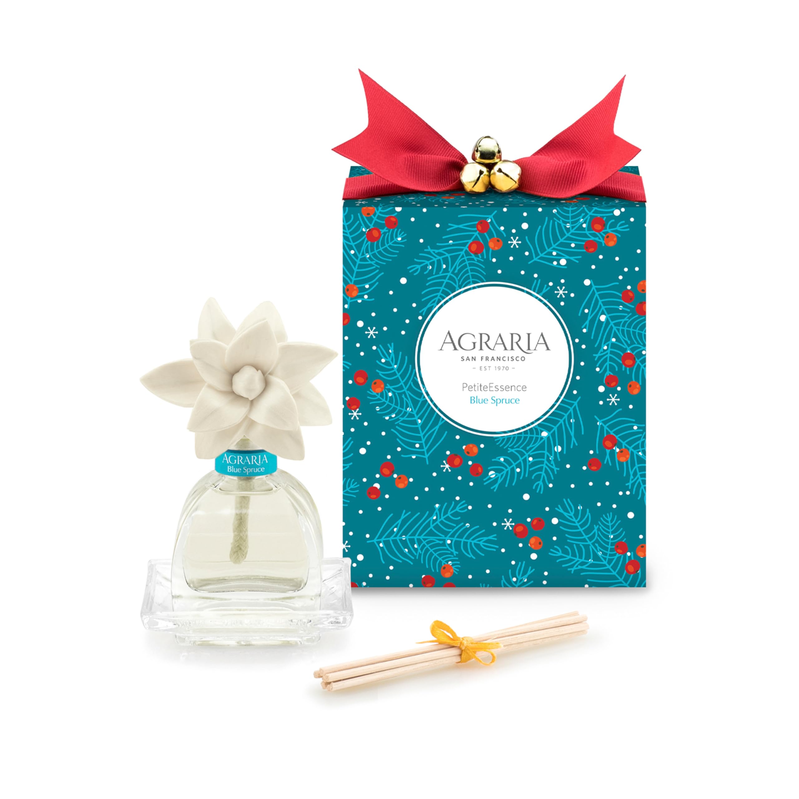 Agraria PetiteEssence Flower and Reed Diffuser Set 1.7 oz Χειροποίητο Sola Flower Botanical Scent Diffuser για το Σπίτι - Αρωματικό Σετ Διάχυσης Ελαίου - Δώρο