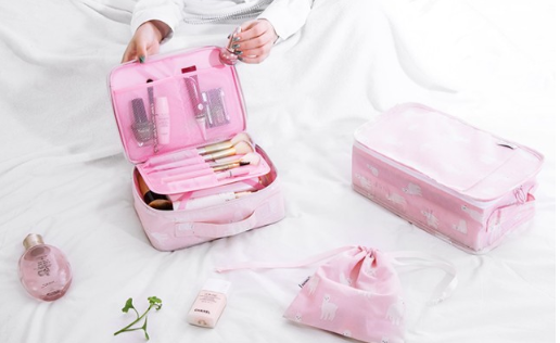 Portable Travel Makeup Bag for Cosmetics and Toiletries
