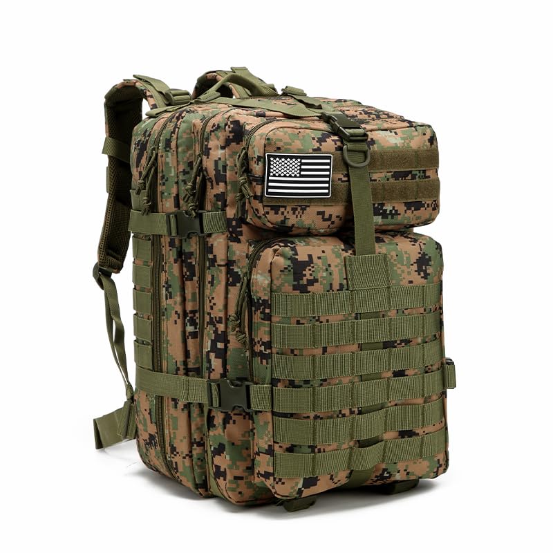 ONE WVW PIN 45L Large Tactical Backpack for Men Military Bug Out Bag Backpack Daypack 3-Day Assault Pack for Hiking (Jungle Digital)