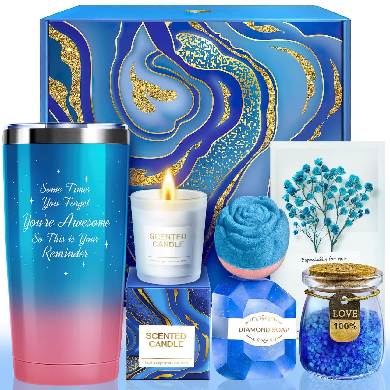 TRSILLE Gifts for Women Birthday Gifts for Women Mom Friends Wife Girlfriend Sister Her Gift Basket Set for Anniversary Home SPA Women Gifts - Ideal Valentines Day Gifts for Her