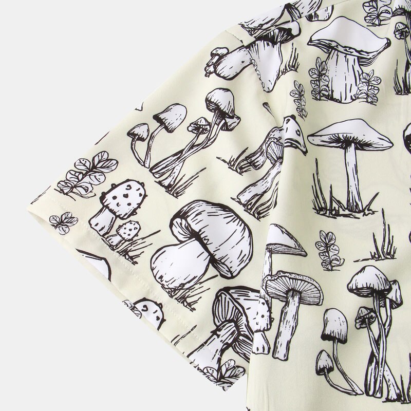 Men's Casual Hawaiian Short-Sleeve Mushroom Shirt