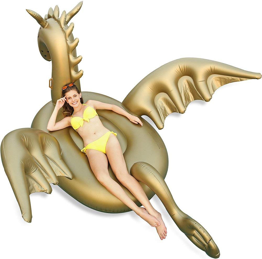Dragon doré gonflable géant de 261 cm – Luxy Float