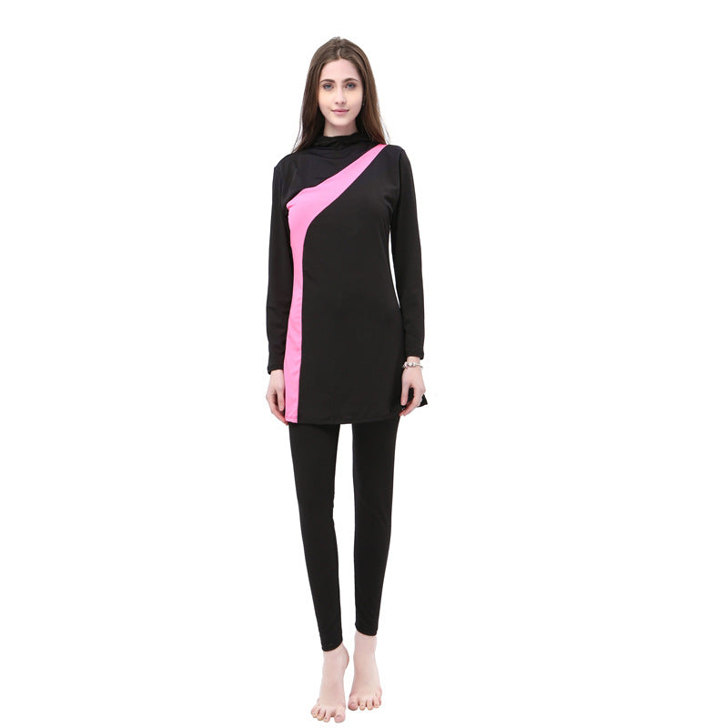 Women's Conservative Long Sleeve Swimsuit Two-Piece Set