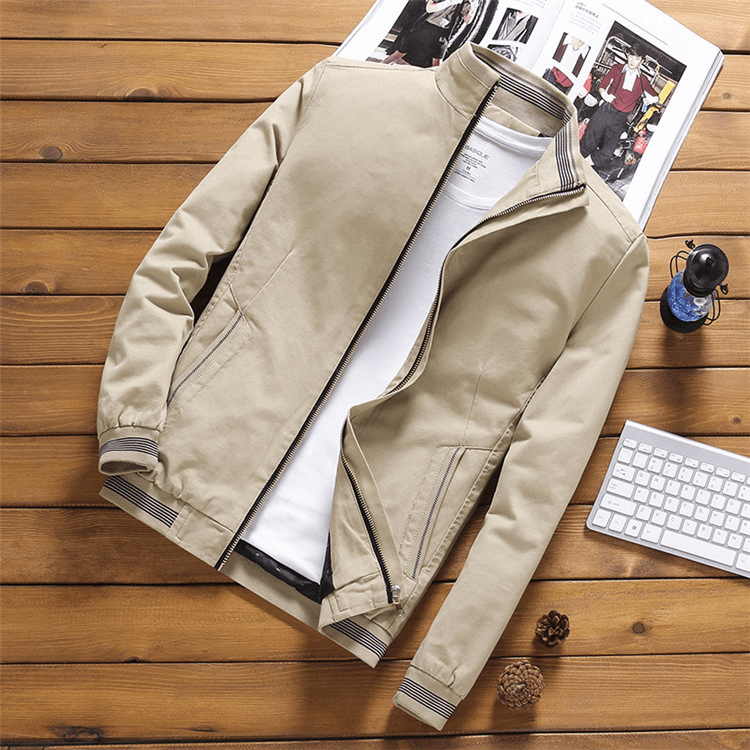 Men's Slim Fit Winter Jacket with Stand Collar
