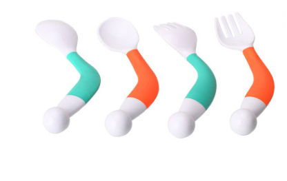 Curved Training Cutlery Set for Babies and Toddlers
