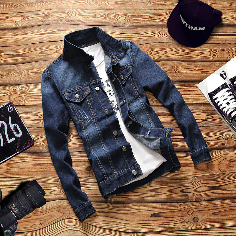2020 Men's Slim Fit Denim Jacket for Fall Fashion