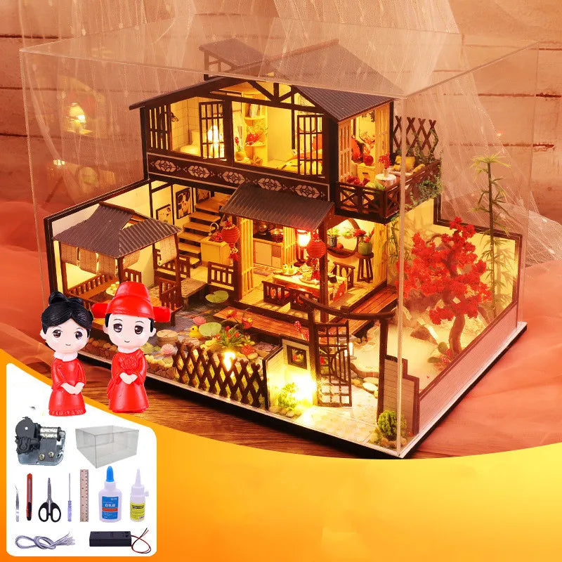 Handmade Wooden Music Box Music Box Sky City