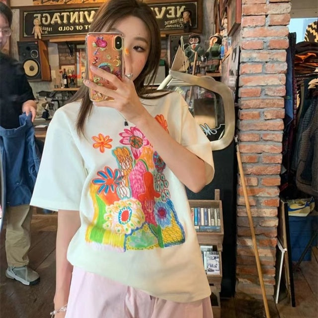 Oversized Graphic T-shirt for Women - Summer 2024 Design