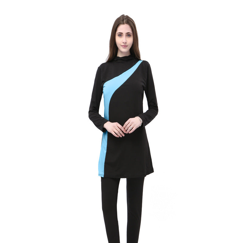 Women's Conservative Long Sleeve Swimsuit Two-Piece Set
