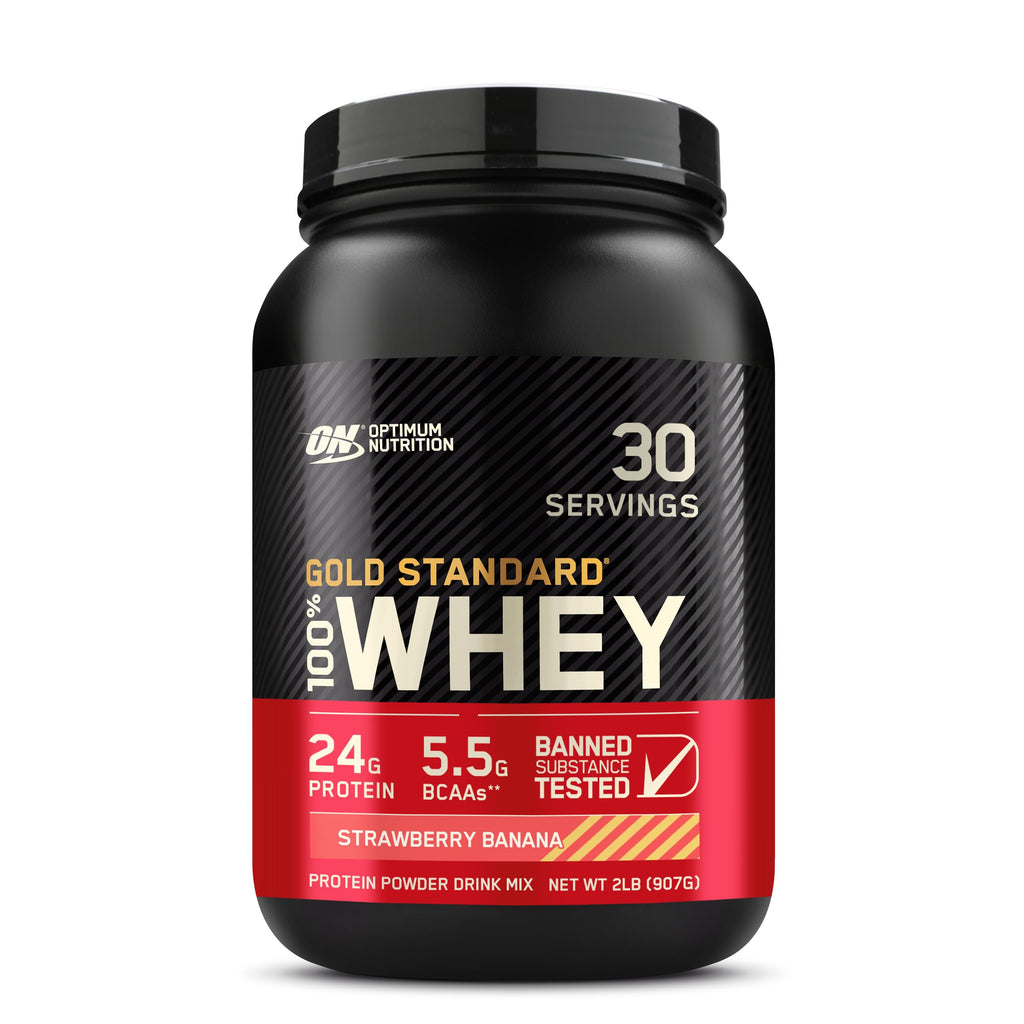 Optimum Nutrition Gold Standard 100% Whey Protéine en Poudre Fraise Banane 907g (L'emballage peut varier)