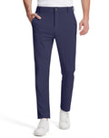 SERAMY Mens Golf Dress Pants with 5 Pockets Slim Fit Stretch Lightweight Chino Trousers for Casual Work Travel Navy Blue 40