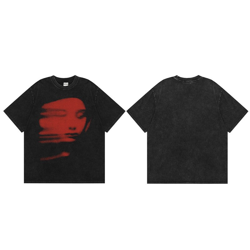 Harajuku 2024 Summer Men's Black Graphic T-Shirt