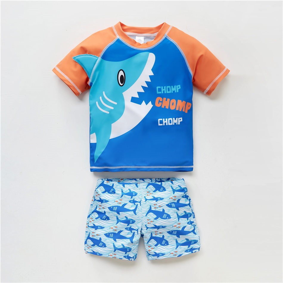 Boys' Cartoon Sun Protection One-Piece Swimsuit