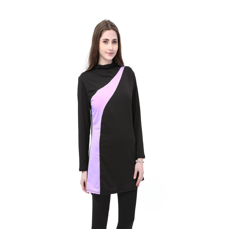 Women's Conservative Long Sleeve Swimsuit Two-Piece Set