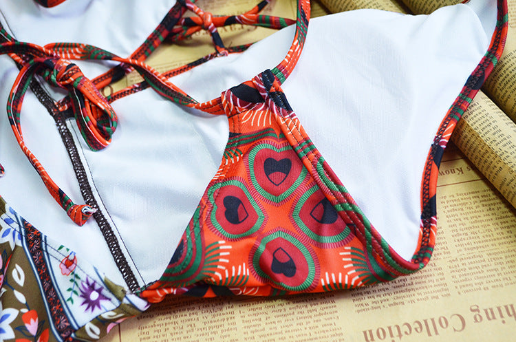 Women's Printed Bikini and One-Piece Swimsuit Set