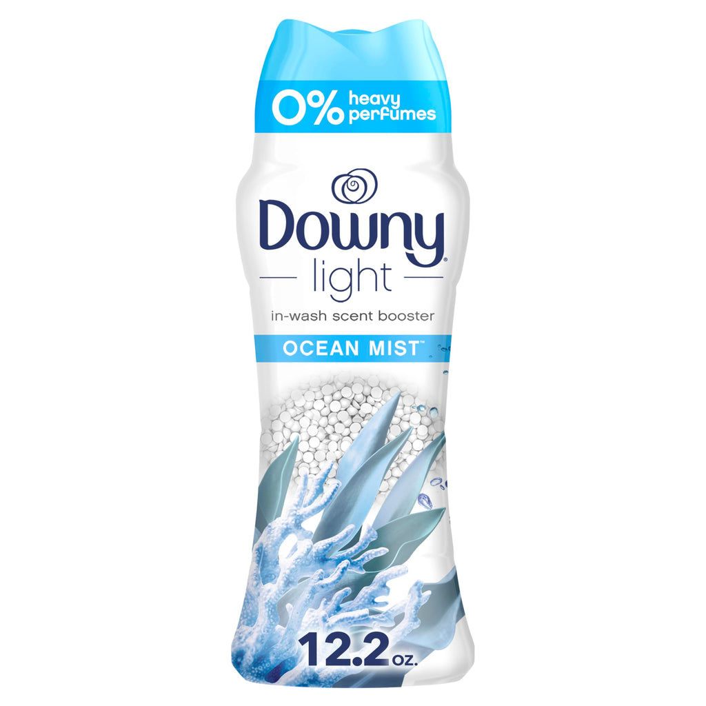 Downy Light Laundry Scent Booster Beads for Washer Ocean Mist 12.2 oz with No Heavy Perfumes