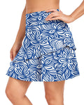 WOWENY Modest Knee Length Skorts Skirts for Women Tennis Athletic Golf Skort with Pockets Floral