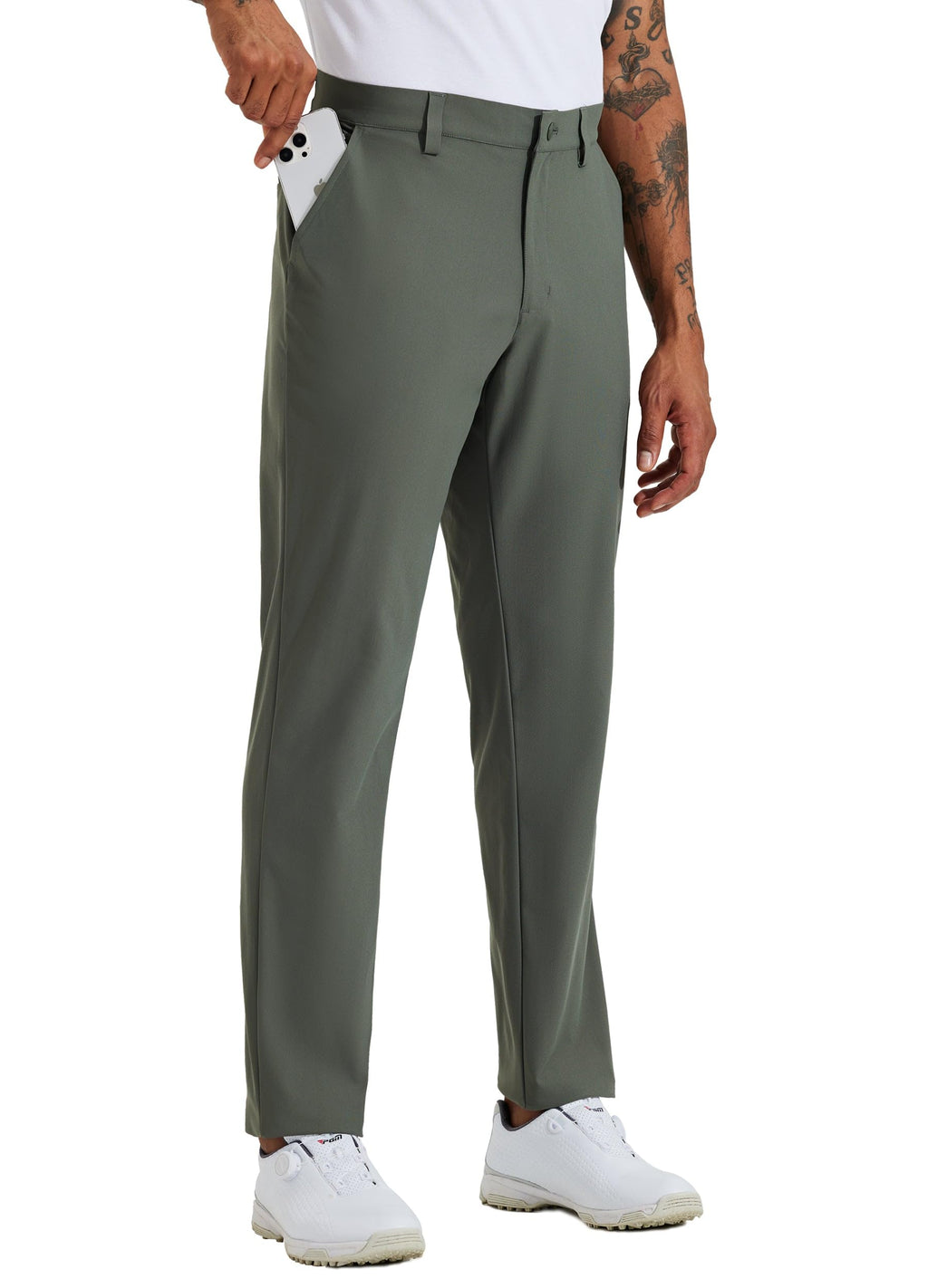 Willit Mens Golf Pants Stretch Dress Pants Slim Fit Quick Dry Casual Work Pants with Pockets Dark Forest 30W x 30L
