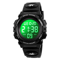 FIZILI Boys Watch Digital Sports Waterproof Outdoor Kids Watches Alarm Clock 12/24 H Stopwatch Calendar 3-15 Year Old Boys Girls Wristwatch - All Black