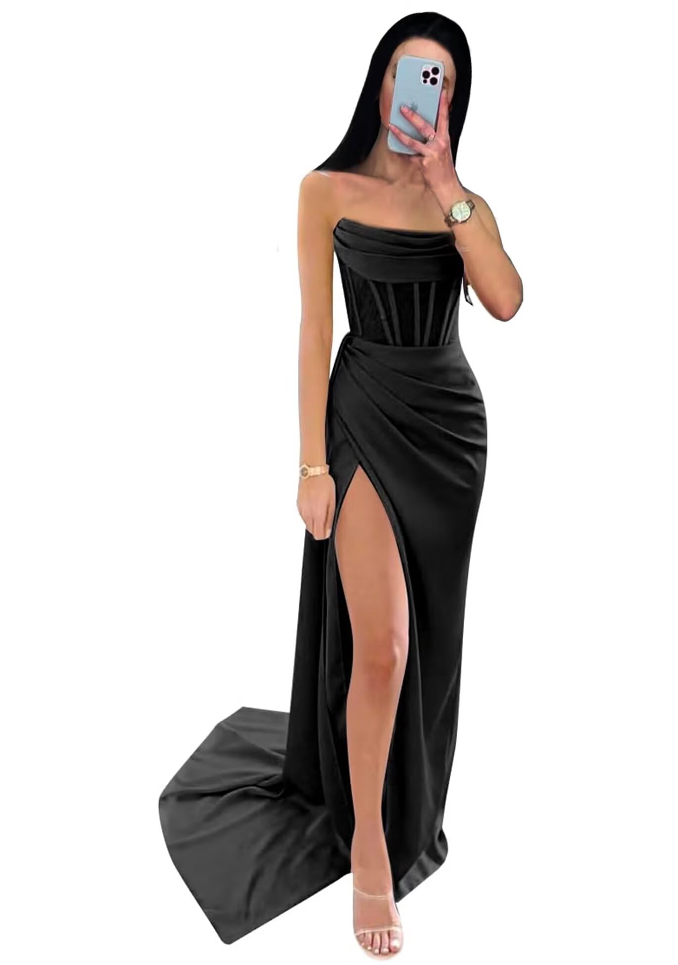 Satin Cowl Neck Sleeveless Backless Maxi Wedding Guest Dress Silk Open Back Tie Back Prom Formal Dresses for Women 2024 Olive