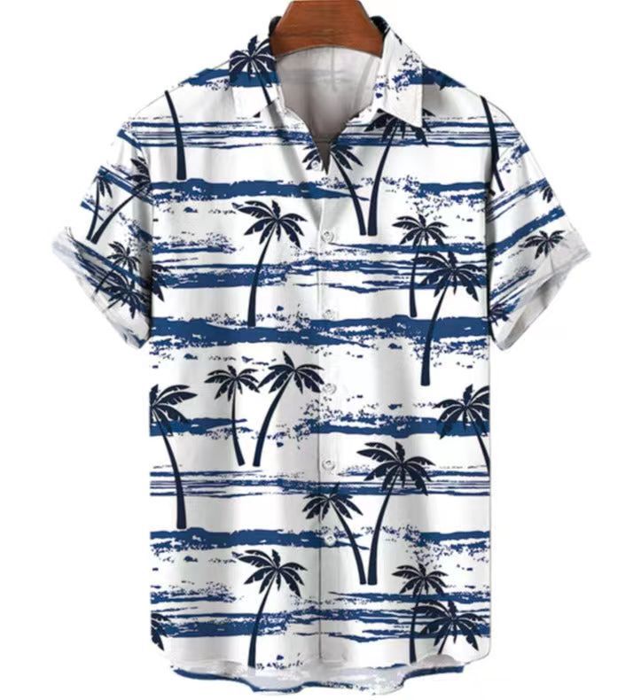Men's Casual Hawaiian Print Short Sleeve Shirt