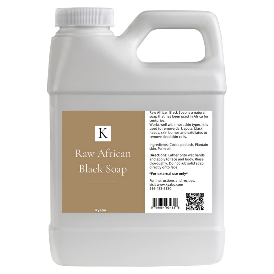 African Black Soap Liquid 32 oz. | 100% Pure Natural Raw Organic Soap from Ghana | Body Wash Face Cleanser Hair Shampoo & Conditioner
