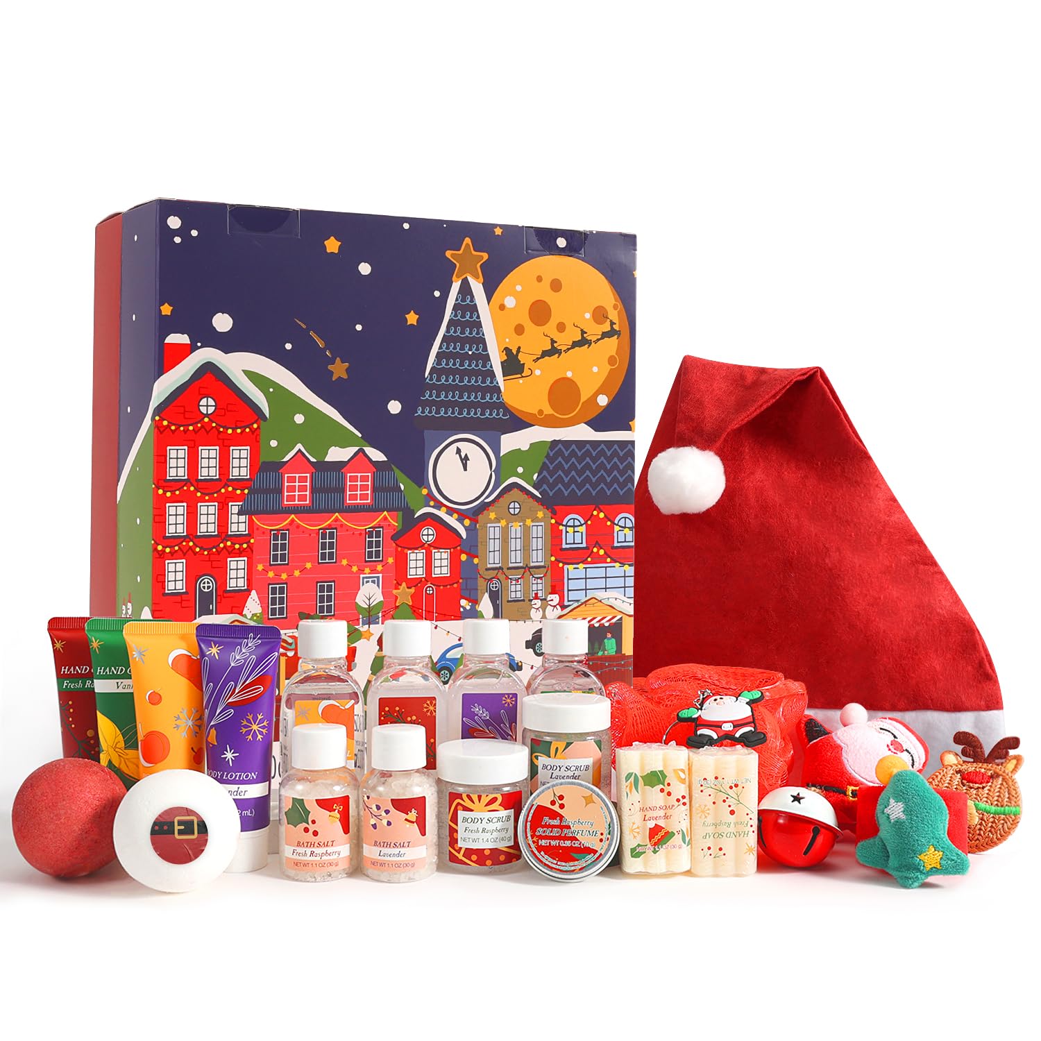Advent Calendar 2024 Gift Set for Women 24pcs Holiday Gifts with Body Lotion Hand Cream Shower Gel Bath Bomb Spa Gifts Basket New Year Gifts for Women