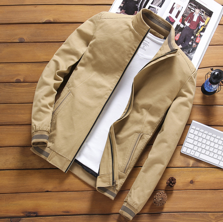 Men's Slim Fit Winter Jacket with Stand Collar