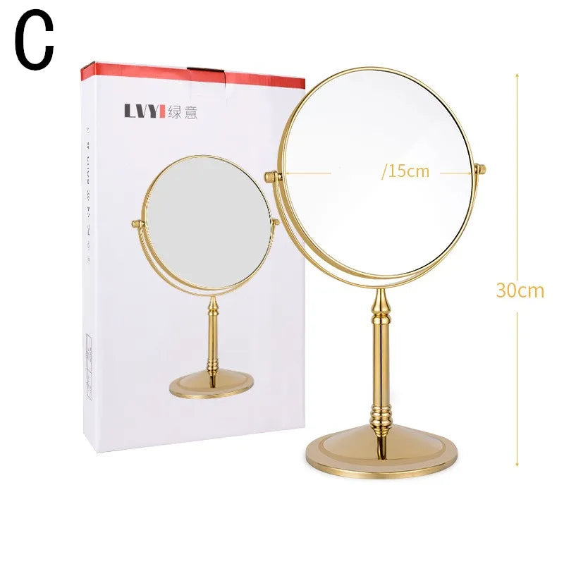 European Retro Household Double-Sided Desktop Makeup Mirror