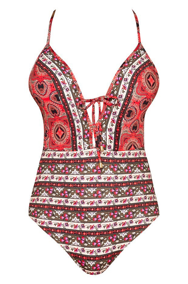 Women's Printed Bikini and One-Piece Swimsuit Set