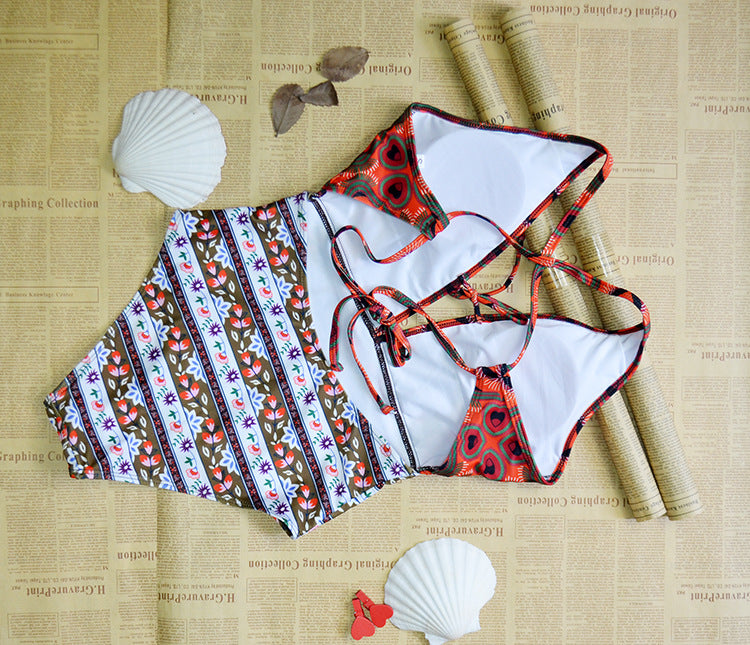Women's Printed Bikini and One-Piece Swimsuit Set