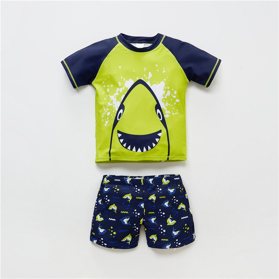 Boys' Cartoon Sun Protection One-Piece Swimsuit