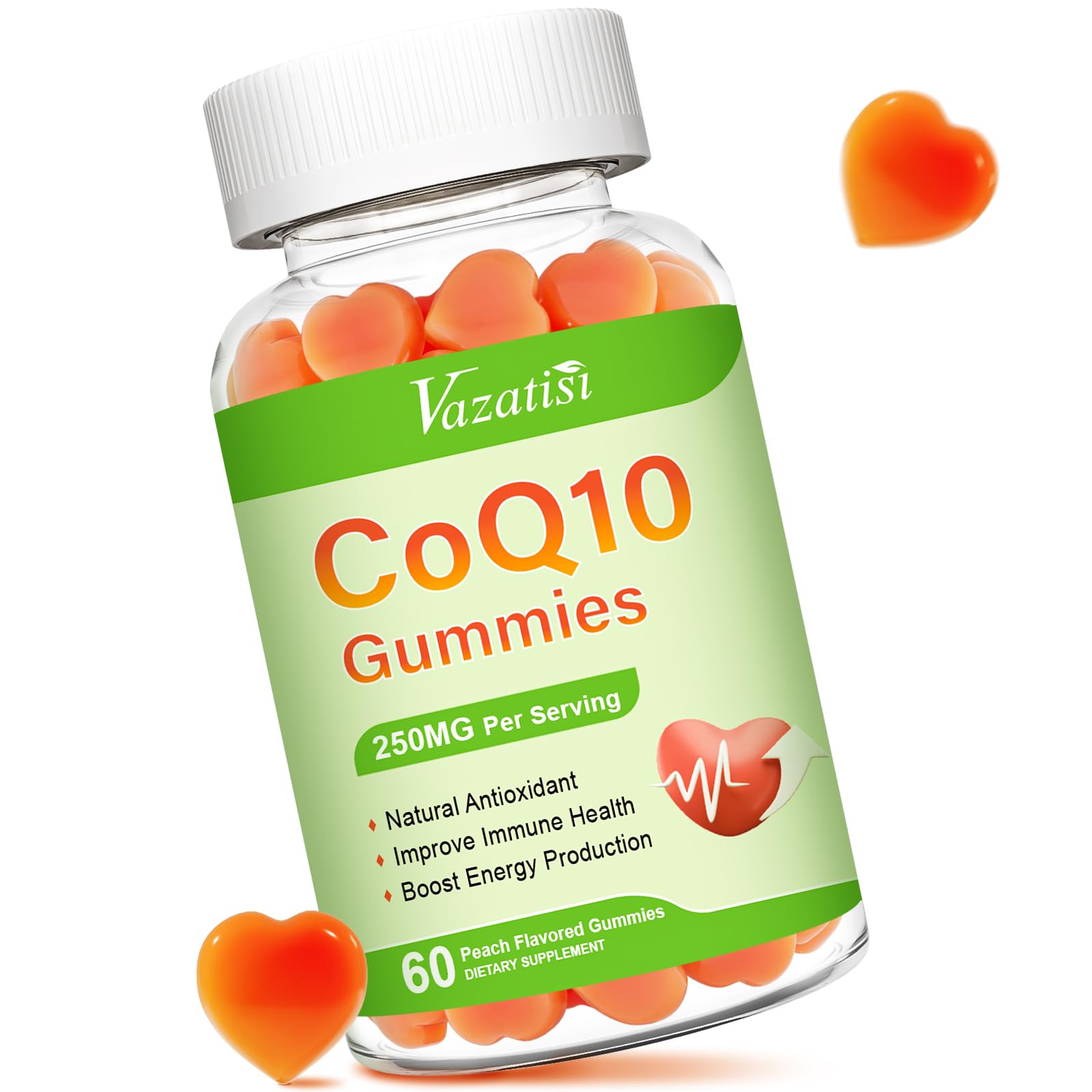 High Absorption CoQ10 Gummies 250 mg Plus Omega-3 Magnesium Vitamin B12 for Cellular Energy Brain & Antioxidant 5X Better Absorption Coenzyme Q10 Supplement - 60 Cts