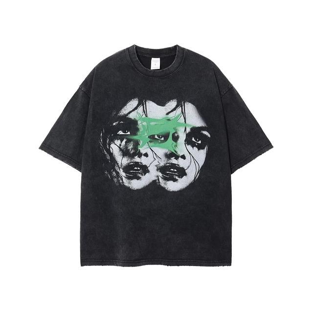 Retro Skull Graphic Cotton T-Shirt for Men
