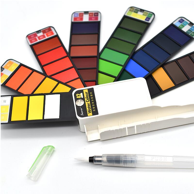 18-Color Solid Watercolor Paint Set for Beginners