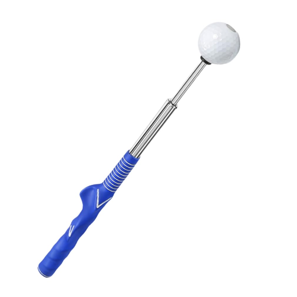 ROYMADE Golf Swing Trainer Telescopic Swing Aid Warm Up for Tempo Grip Strength Right Hand Golf Training Suit for Indoor Outdoor Practice Chipping Hitting Golf Accessories (Blue)