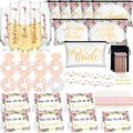 87Pcs Bridesmaid Proposal Gifts Maid of Honor Gifts Matron of Honor Gift Will You Be My Bridesmaid Gift Brides Bridesmaid Champagne Flutes Cosmetic Bags Hair Scrunchies Diamond Pen (Pink)