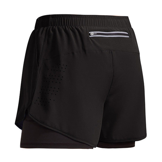 Men's Quick-Dry Double Layer Running Fitness Shorts