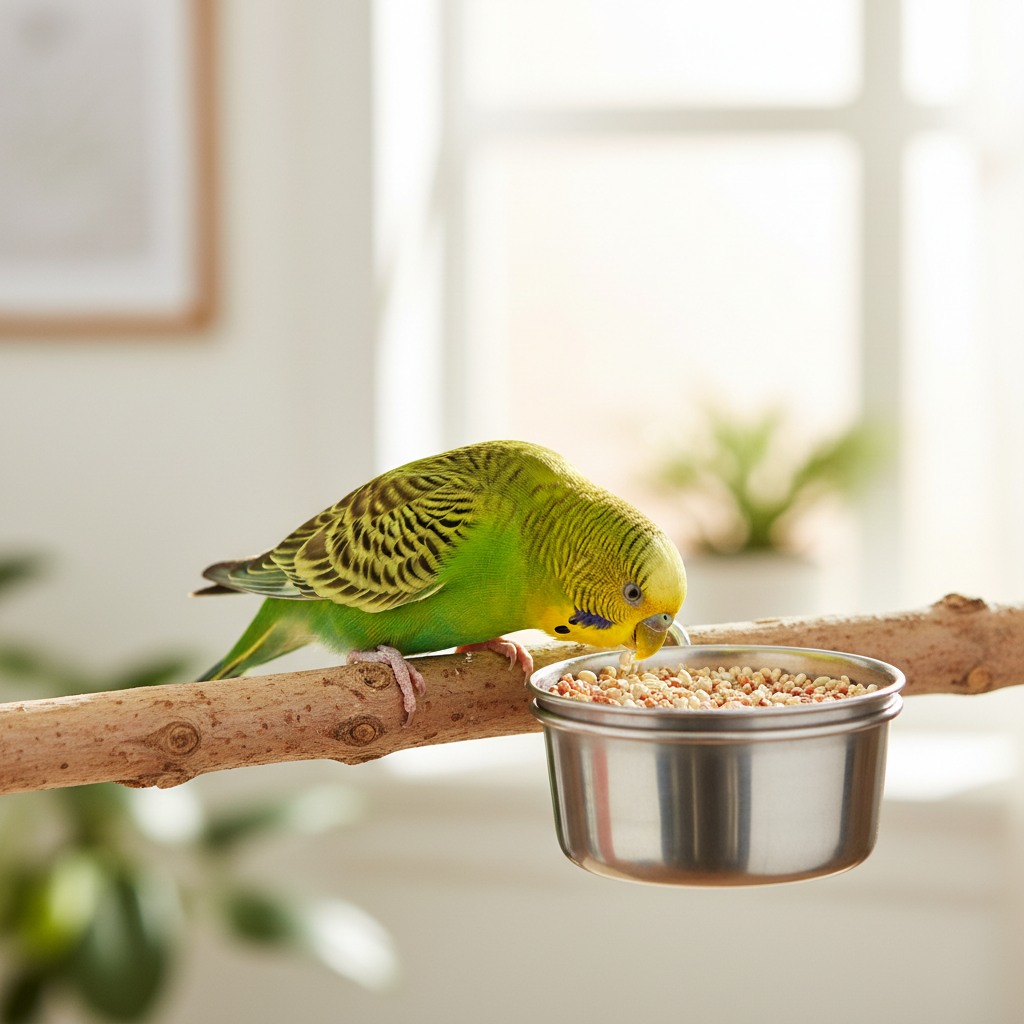 Automatic Bird Feeder No Mess Bird Cage Pet Feeder Seed Food Container for Parakeet Canary Cockatiel Parrot Finch Canary Acrylic (5.1 x 5.1 x 4.3 inch)